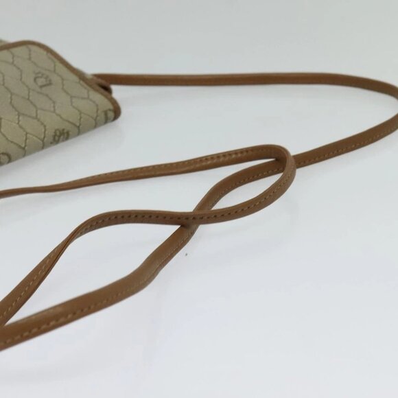 Christian Dior Honeycomb Canvas Shoulder Bag PVC Beige Gold Auth ar13702 - Picture 7 of 15